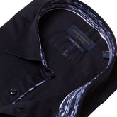 Classic Long Sleeve Cotton Shirt with Patterned Inner Details